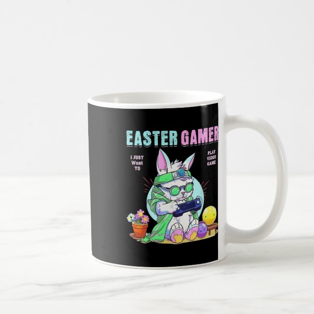 Taza De Café Easter Bunny Funny Gamer Video Game Boys Chicas (Derecha)