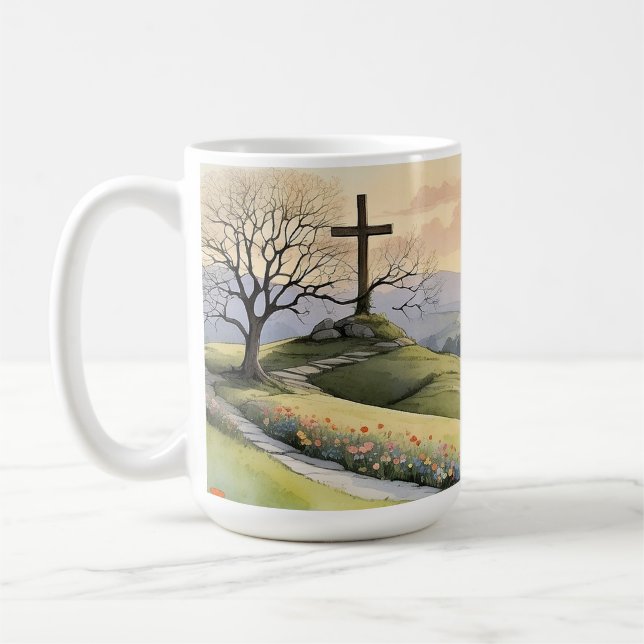 Taza De Café Easter sunrise art illustration (Izquierda)