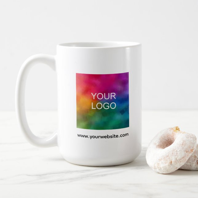 Taza De Café Easy to Make Upload Your Company Logo Photo Here (Con donut)