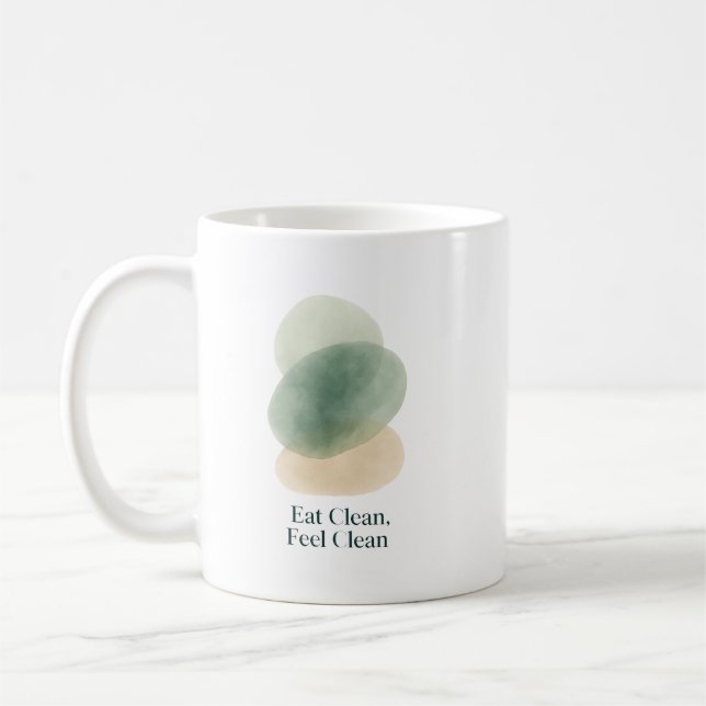Taza De Café Eat Clean, Feel Clean Abstract Mug (Izquierda)