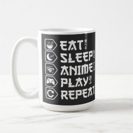 Taza De Café Eat Sleep Anime Play Repeat Otaku Anime Lifestyle