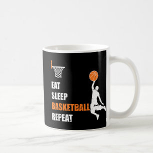 Taza De Café Eat Sleep Basketball Repetir a los niños de balonc