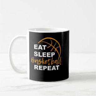 Taza De Café Eat Sleep Basketball Repetir la camiseta T-Shirt