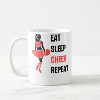 Taza De Café Eat Sleep Cheer Repeat Cheerleading Coach
