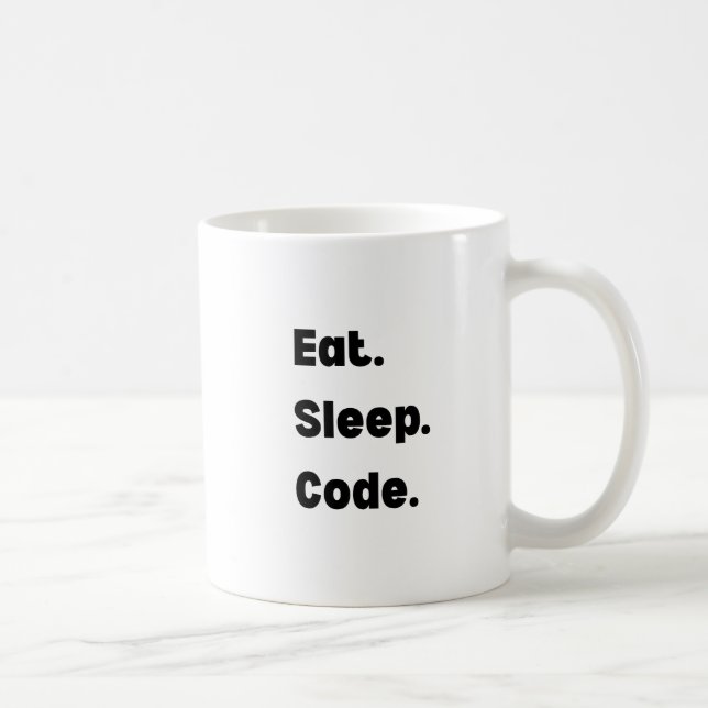Taza De Café Eat Sleep Code Mug – Motivational Gift for Softwar (Derecha)