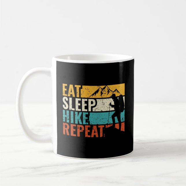 Taza De Café Eat Sleep Hike Repeat Camg Senderismo (Izquierda)