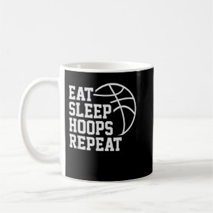 Taza De Café Eat Sleep Hoops Repeat Funny Saying Quote Basketba