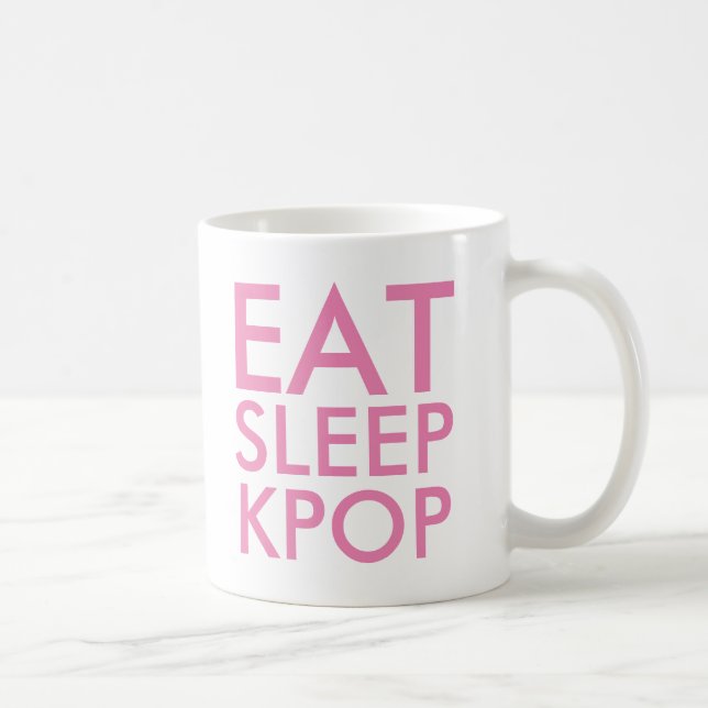 Taza De Café Eat Sleep Kpop | Púrpura de regalo de fans de la m (Derecha)
