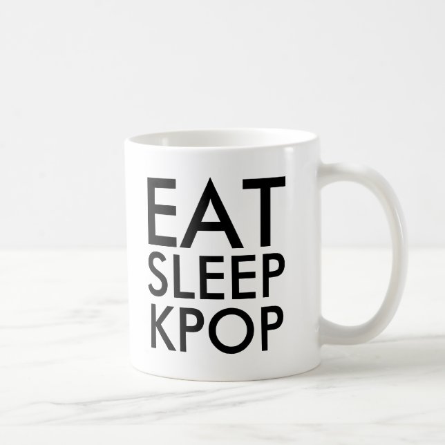 Taza De Café Eat Sleep Kpop | Regalo de ventilador de música en (Derecha)
