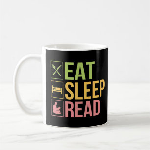 Taza De Café Eat Sleep Leer Leer Leer Libro Nerd