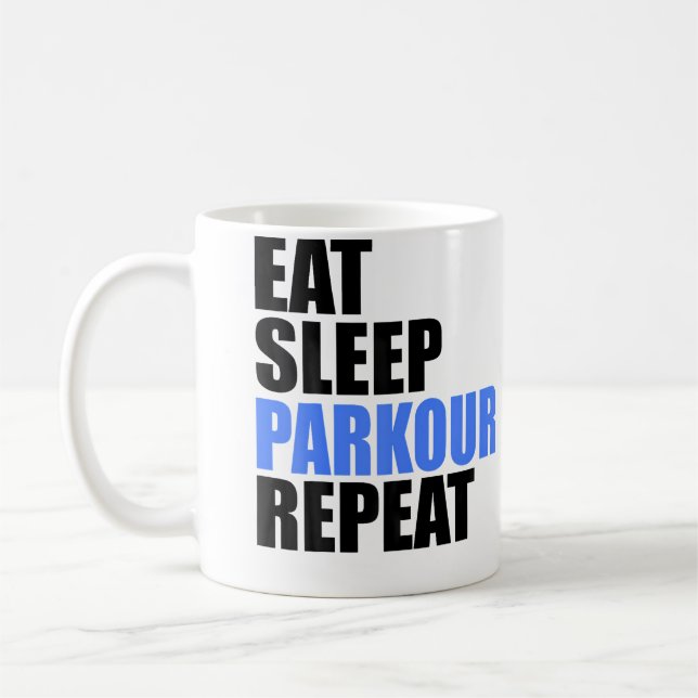Taza De Café Eat Sleep Parkour Repeat (Izquierda)