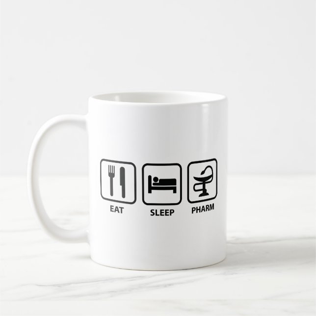 Taza De Café Eat Sleep Pharm Coffee Mug (Izquierda)