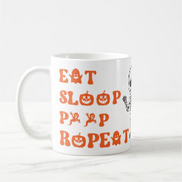 Taza De Café Eat Sleep Poop Repete Cute Octubre Nuevo Skeleton