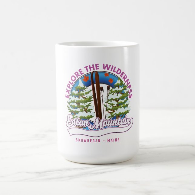 Taza De Café Eaton Mountain Skowhegan, logo de Maine (Centro)
