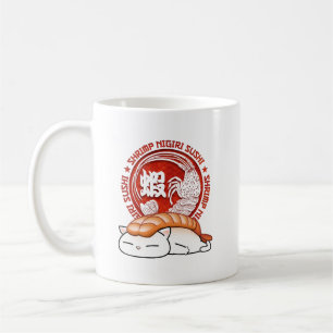 Taza De Café Ebi Shrimp Sushi Cat