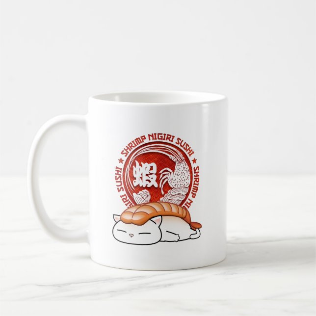 Taza De Café Ebi Shrimp Sushi Cat (Izquierda)