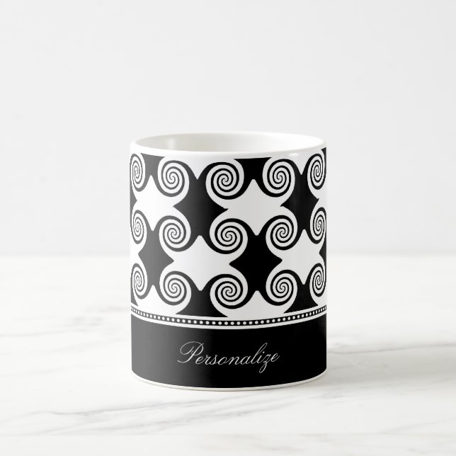 Taza De Café Ebony Swirls Coffee Mug (Centro)