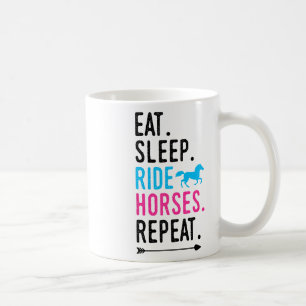 Taza De Café Eche Sleep Ride Caballos Repetir Caballo Ecuestre