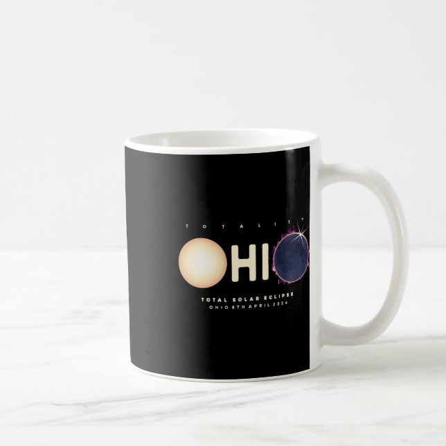 Taza De Café Eclipse 2024 Ohio Total Eclipse Astronomy Graphic (Derecha)
