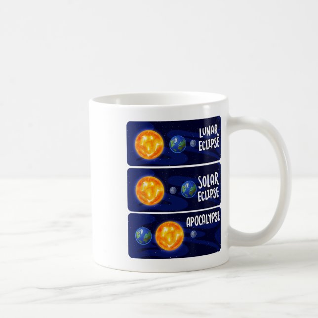Taza De Café Eclipse lunar Apocalipsis solar Astrología Ciencia (Derecha)