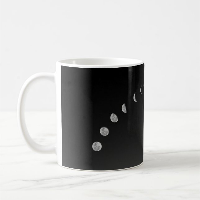 Taza De Café Eclipse lunar de fase lunar (Izquierda)