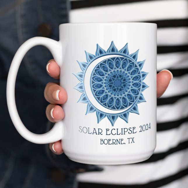 Taza De Café Eclipse personalizado 2024 (Solar eclipse coffee mug)