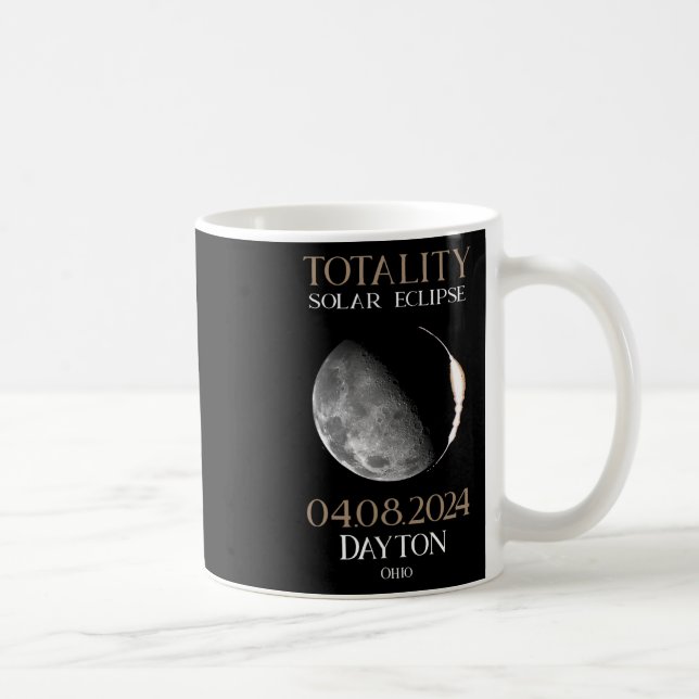 Taza De Café Eclipse solar 2024 04 Dayton Ohio (Derecha)
