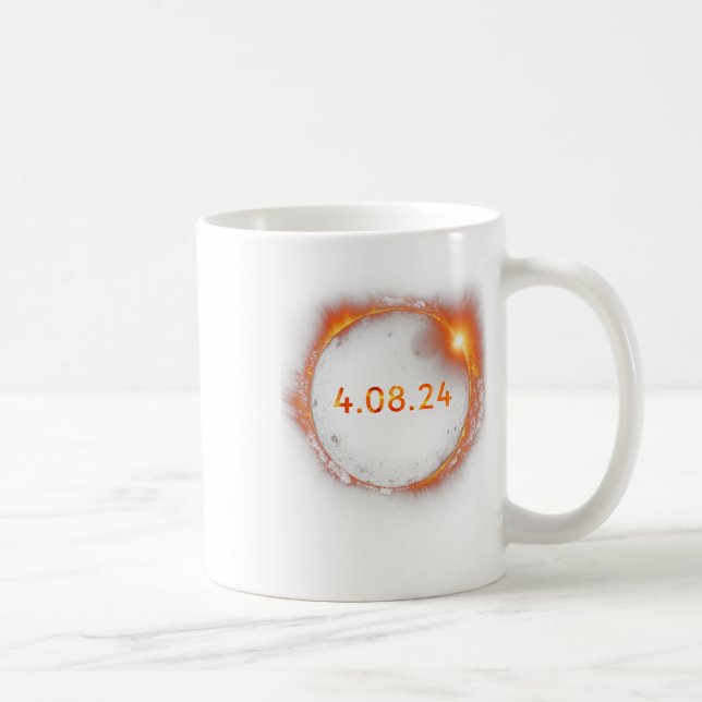Taza De Café Eclipse solar 2024 Eclipse solar total 4.08.24 (Derecha)