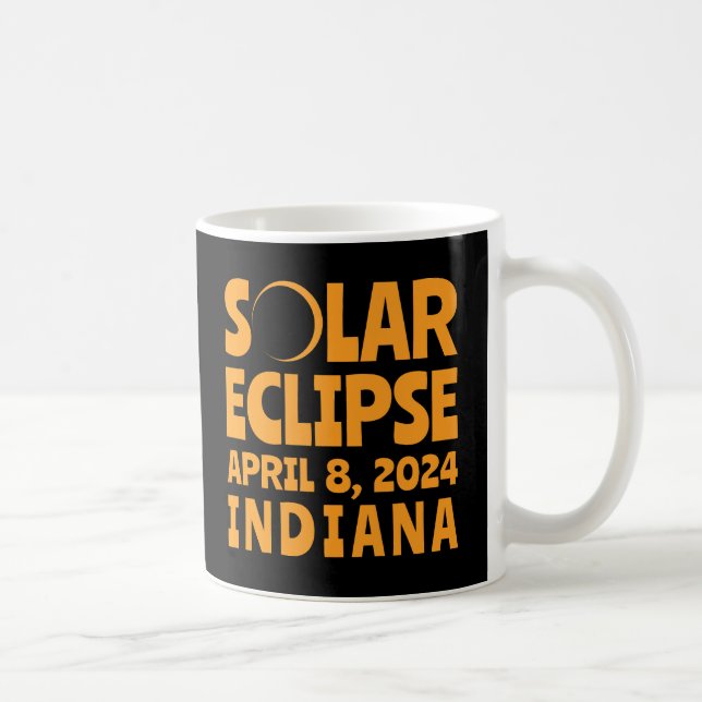 Taza De Café Eclipse solar 2024 Indiana (Derecha)