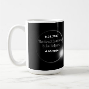 Taza De Café Eclipse solar de doble fecha 2024 y 2017