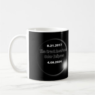 Taza De Café Eclipse solar de doble fecha 2024 y 2017