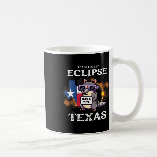 Taza De Café Eclipse solar de Texas 2024 Abril 8 Divertido Arma (Derecha)