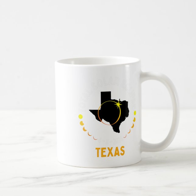 Taza De Café Eclipse solar de Texas 2024 Fiesta Mapa total de E (Derecha)