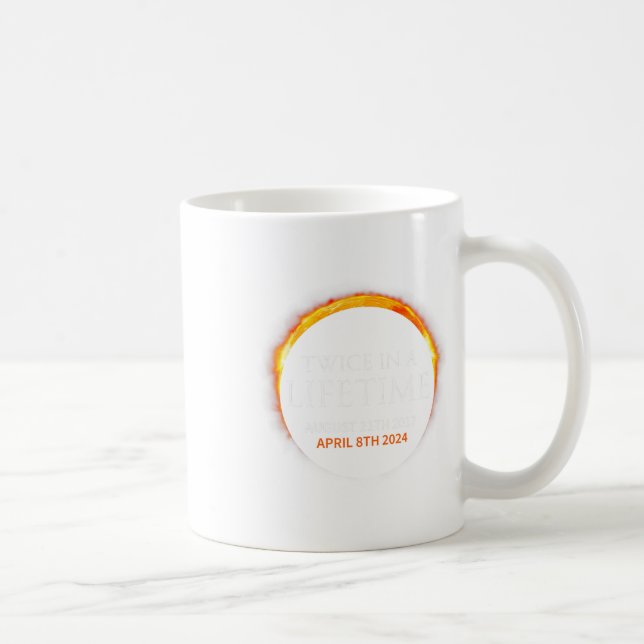 Taza De Café Eclipse Solar Dos Veces En Eclipse Solar 2024 (Derecha)