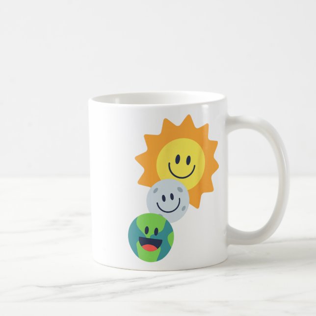 Taza De Café Eclipse solar Super Cute Earth Moon Sun 2024 Graci (Derecha)
