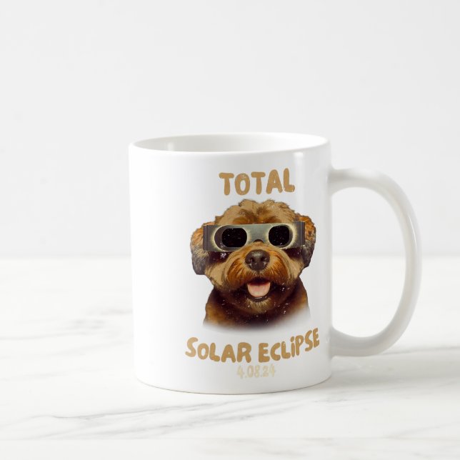 Taza De Café Eclipse solar T Perro con gafas de eclipse solar (Derecha)