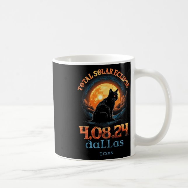 Taza De Café Eclipse solar total 2024 Dallas Texas (Derecha)