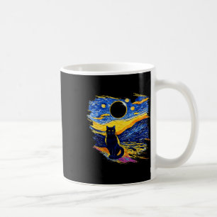Taza De Café Eclipse solar total 2024 Noche estrellada Van Gogh