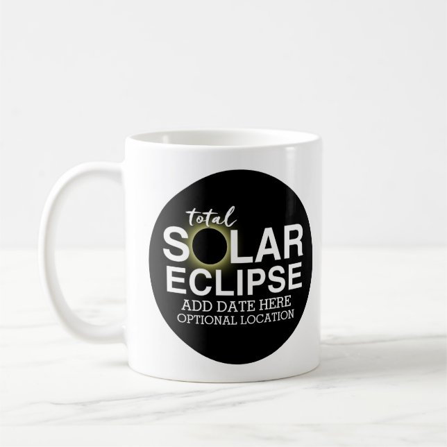 Taza De Café Eclipse solar total - 2024 o fecha personalizado (Izquierda)