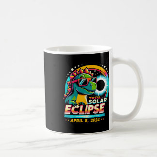 Taza De Café Eclipse solar total 2024 T-rex con vidrio solar