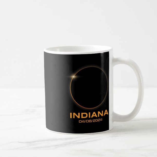 Taza De Café Eclipse solar total 2024 Totalidad Indiana (Derecha)