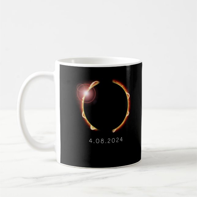 Taza De Café Eclipse solar total 8 de abril de 2024 (Izquierda)