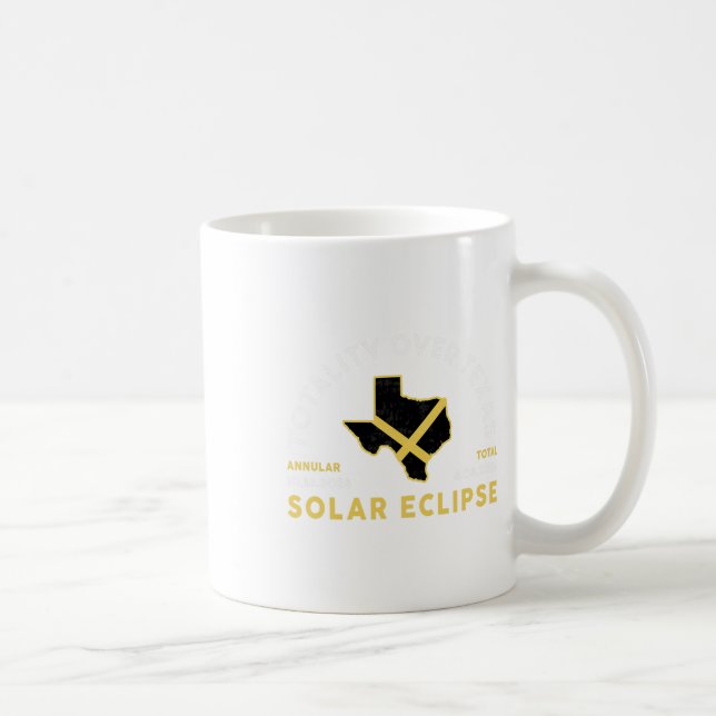 Taza De Café Eclipse solar total anual total de Texas 2024 (Derecha)