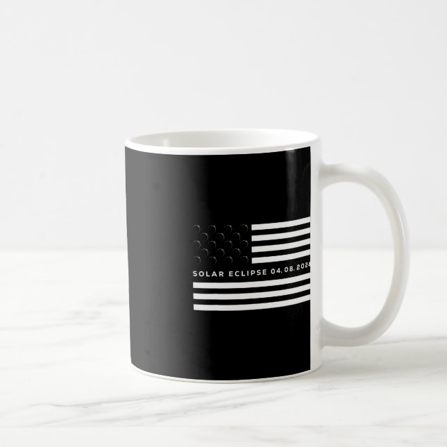 Taza De Café Eclipse solar total bandera estadounidense 04.08.2 (Derecha)