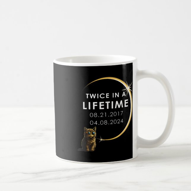Taza De Café Eclipse Solar Total Cat 2024 Dos Veces Por Vida (Derecha)