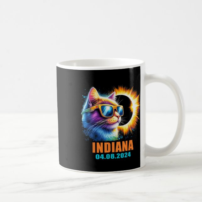 Taza De Café Eclipse solar total de Indiana 2024 (Derecha)