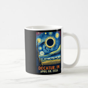 Taza De Café Eclipse solar total de Indiana 2024 Noche estrella