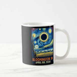 Taza De Café Eclipse solar total de Indiana 2024 Noche estrella