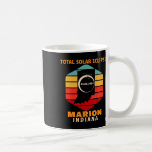 Taza De Café Eclipse solar total de Marion Indiana vintage 2024
