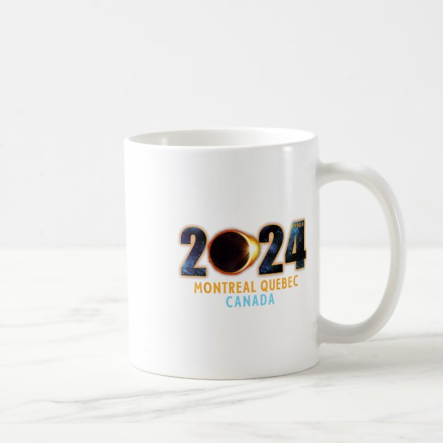 Taza De Café Eclipse solar total de Montreal Quebec Canadá 2024 (Derecha)